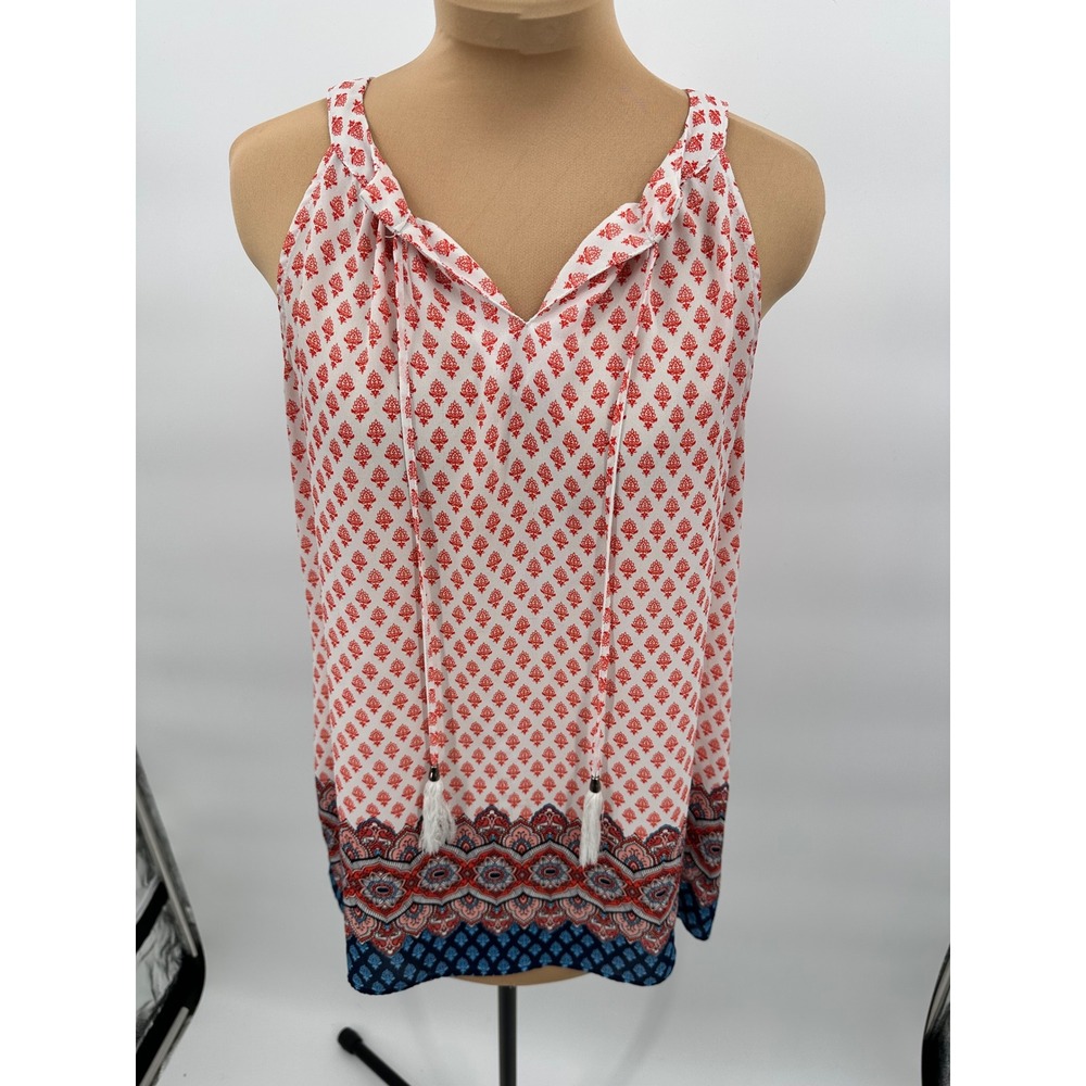 Rose & Olive Sleeveless‎ Tank Top Blouse Paisley Print Casual Summer